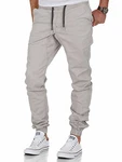 Amaci&Sons Herren Stretch Jogger Basic Chino Jeans Hose Cargo 7002 Hellgrau