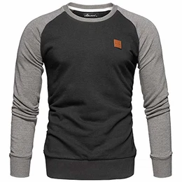 Herren Basic College Sweatjacke Pullover Hoodie Sweatshirt 4050 Schwarz/Anthrazit M