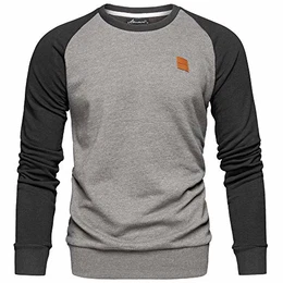 Herren Basic College Sweatjacke Pullover Hoodie Sweatshirt 4050 Anthrazit/Schwarz M
