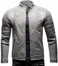 Ever Herren Lederjacke Basic mit Stoff Elementen (M, Elephant Grey (Nubukleder))