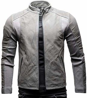 Crone Ever Herren Lederjacke Basic mit Stoff Elementen