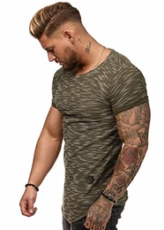 Herren T-Shirt Kurzarm Rundhals Oversize Tee Modell 1499 Grün M