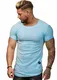 OneRedox Herren T-Shirt Kurzarm Rundhals Oversize Tee Modell 1499 Türkis M