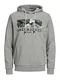 JACK & JONES Herren JORTROPIC Sweat Hood Kapuzenpullover, Light Grey Melange, M