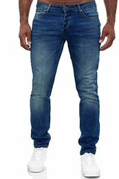 Jeans Herren Slim Fit Jeanshose Stretch Designer Hose Denim 502 (32-32, 502-2 Blau)