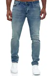 Jeans Herren Slim Fit Jeanshose Stretch Designer Hose Denim 502 (33-32, 502-1 Hellblau)