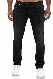 Jeans Herren Slim Fit Jeanshose Stretch Designer Hose Denim 502 (31-32, 502-3 Schwarz)