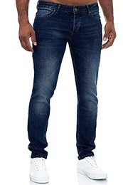 Jeans Herren Slim Fit Jeanshose Stretch Designer Hose Denim 502 (32-32, 502-4 Dunkelblau)