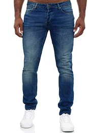Jeans Herren Slim Fit Jeanshose Stretch Designer Hose Denim 502 (32-32, 502-2 Blau)