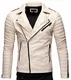Crone Veit Herren Biker Eco Lederjacke Vegane Bikerjacke (M, Beige (Ecoleder))