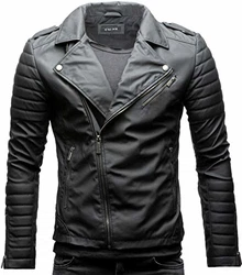 Crone Veit Herren Biker Eco Lederjacke Vegane Bikerjacke Matt Schwarz