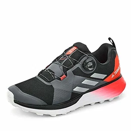 Herren Terrex Two Boa Leichtathletik-Schuh, Kern Schwarz/Silber Met./Solar Rot, 43 1/3 EU