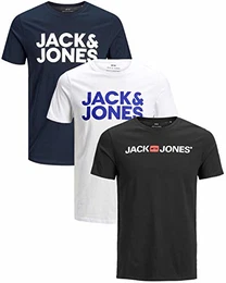 Herren T Shirt 3er Pack Print Mix Rundhals Tee Regular Slim Fit O Neck Ausschnitt (Slim Fit Mix 15, M)