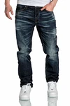 Amaci&Sons Herren Jeans Regular Straight Fit Destroyed 7984 Style KANSAS Dunkelblau