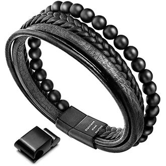 murtoo Armband Herren Leder Naturstein murtoo Armband Herren Leder Naturstein
