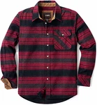 CQR Herren Langarm Flanell Button-up Baumwollhemd Hof110 Bloody Moon (Hof110)