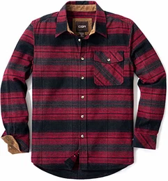 Herren Langarm Flanell bequemes Button-up Baumwollhemd, Hof110 1pack - Bloody Moon, M