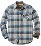 CQR Herren Langarm Flanell Button-up Baumwollhemd Hof110 Ozean/Sand (Hof110)