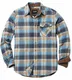 CQR Herren Langarm Flanell bequemes Button-up Baumwollhemd, Hof110 1pack - Ocean Sand, M