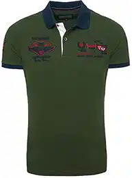 Kurzarm Poloshirt für Herren 100% Baumwolle by Carisma • Herren Polo Shirt mit Stickerei • Angenehmes Regular Fit Shirt für Büro und Freizeit K-103 M, Khaki