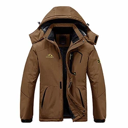 EKLENTSON Herren Fleecejacke Winterjacke Outdoorjacke Kaffee