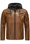 Redbridge Herren Bikerjacke mit Kapuze Dirtybraun
