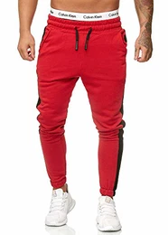 Herren Jogging Hose Jogger Streetwear Sporthose Modell 1211 (M, Rot)