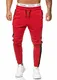 OneRedox Herren Jogging Hose Jogger Streetwear Sporthose Modell 1211 (M, Rot)