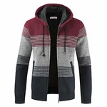 Shuanghao Herren Hoodie Strickjacke Cardigan rot