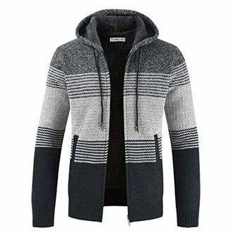 Shuanghao Herren Hoodie Strickjacke Cardigan Dunkelgrau Shuanghao Herren Hoodie Strickjacke Cardigan Dunkelgrau