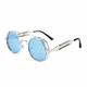 Karsaer Steampunk Sonnenbrille Retro Runde Hippie Metallrahmen Sonnenbrillen Vintage Festival Brille für Damen Herren mit UV-Schutz