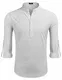 COOFANDY Langarmshirt Herren Streifen Baumwolle Bügelfrei Kentkragen mit Brustrtaschen Modern Business weiß schwarz M
