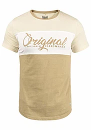 Nero Herren T-Shirt Kurzarm Shirt Print Mit Streifen Und Rundhalsausschnitt, Größe:M, Farbe:Cornstalk (161315)