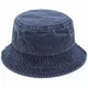 Yixda Vintage Cotton Fischerhut Sonnenhut Washed Retro Outdoor Bucket Hat (Navy)