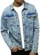 OZONEE Herren Jeansjacke Jacke Jeans Übergangsjacke Sommerjacke Frühlingsjacke Herbstjacke Vintage Herrenjacke Herbst Übergangs Denim Bikerjacke Jacket Übergangs BN/6075 HELLBLAU M
