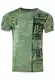 T-Shirt Herren Kurzarm Rundhals T Shirt für Männer Front & Back Print Regular Fit Washed Tshirt 234, Farbe:Khaki, Größe S-3XL:M