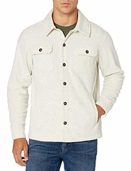 Amazon Essentials Herren Polar-Fleece-Hemdjacke mit Langen Ärmeln Haferbeige Meliert