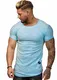 Herren T-Shirt Kurzarm Rundhals Oversize Tee Modell 1496 Türkis M
