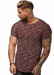 Herren T-Shirt Kurzarm Rundhals Oversize Tee Modell 1496 Bordo M