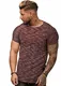 Herren T-Shirt Kurzarm Rundhals Oversize Tee Modell 1496 Bordo M