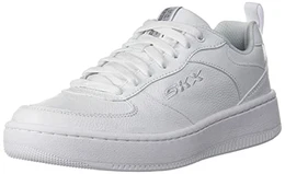 Herren Sport Court 92 Sneakers, White Leather/White Trim, 43 EU