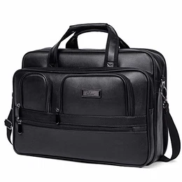 CLUCI Aktenkoffer Herren Businesstasche Leder Vintage Groß Laptoptasche für 15.6 Laptop Aktentasche Arbeitstasche Schwarz