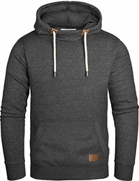 Herren Kapuzenpullover Kapuzenjacke Hoodie mit hoch abschließendem Kragen GEC494 (M, Anthrazit)