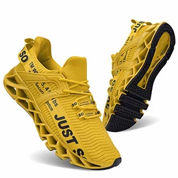 Herren Laufschuhe Sportschuhe Straßenlaufschuhe Sneaker Herren Tennisschuhe Fitness Schuhe (1-Gelb,Größe 43 EU/265 CN
