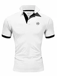 Amaci&Sons Herren Poloshirt Basic Kontrast Stickerei T-Shirt (5103) MEMPHIS Weiß/Schwarz Amaci&Sons Herren Poloshirt Basic Kontrast Stickerei T-Shirt (5103) MEMPHIS Weiß/Schwarz