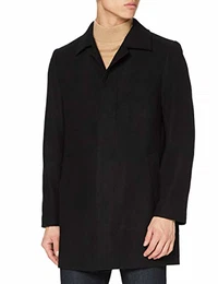 find. Herren Langer Wollmantel, Black (Black), M, Label: M