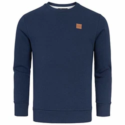 Amaci&Sons Herren Basic College Sweatjacke Pullover Hoodie Sweatshirt (4056) Navyblau