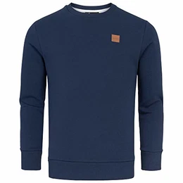Herren Basic College Sweatjacke Pullover Hoodie Sweatshirt 4056 Navyblau S