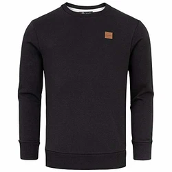 Amaci&Sons Herren Basic College Sweatjacke Pullover Hoodie Sweatshirt (4056) Schwarz