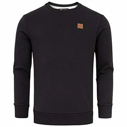 Herren Basic College Sweatjacke Pullover Hoodie Sweatshirt 4056 Schwarz M